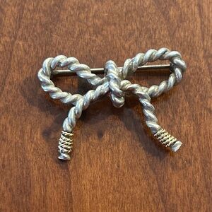 Tiffany & Co. Silver Rope Bow Brooch